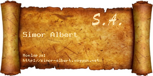 Simor Albert névjegykártya